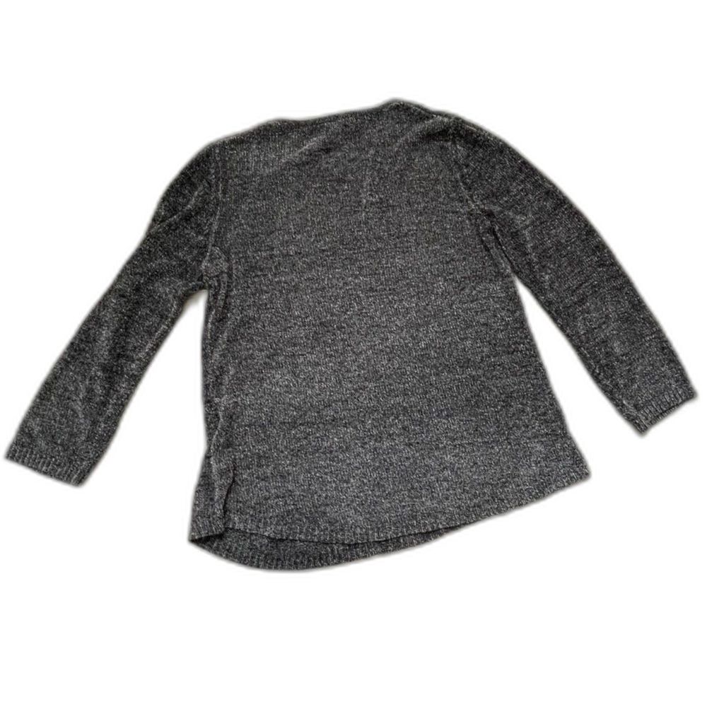 Women's V-neck Chenille feel Sweater Navy & white Size XL